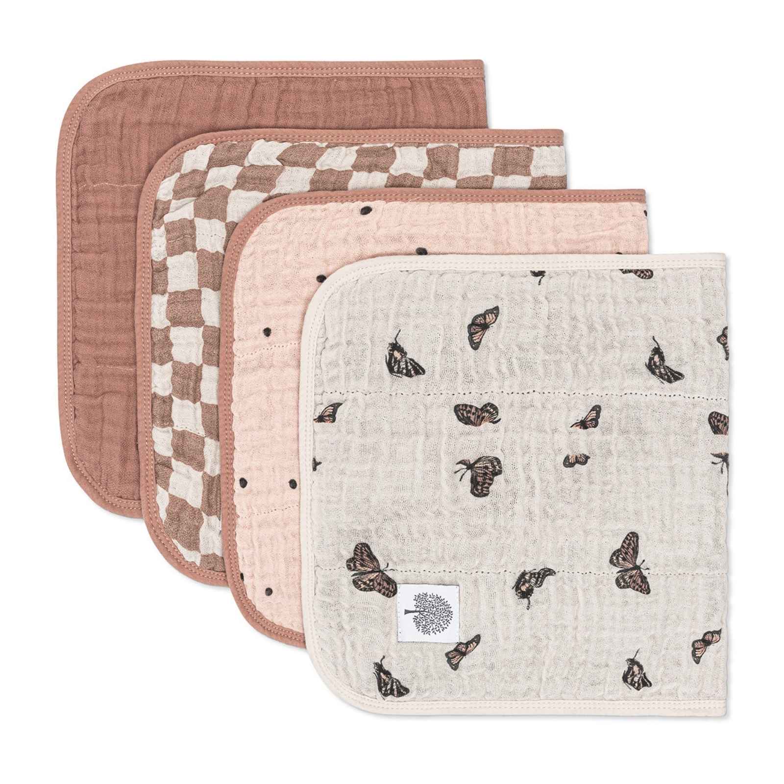 Butterfly Set | Muslin Burp Cloths (4-Pack) | Parker Baby Co.