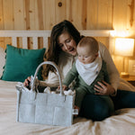 Gray Felt  Diaper Caddy