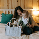 Gray Felt  Diaper Caddy