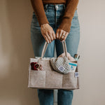 Oatmeal Felt Diaper Caddy