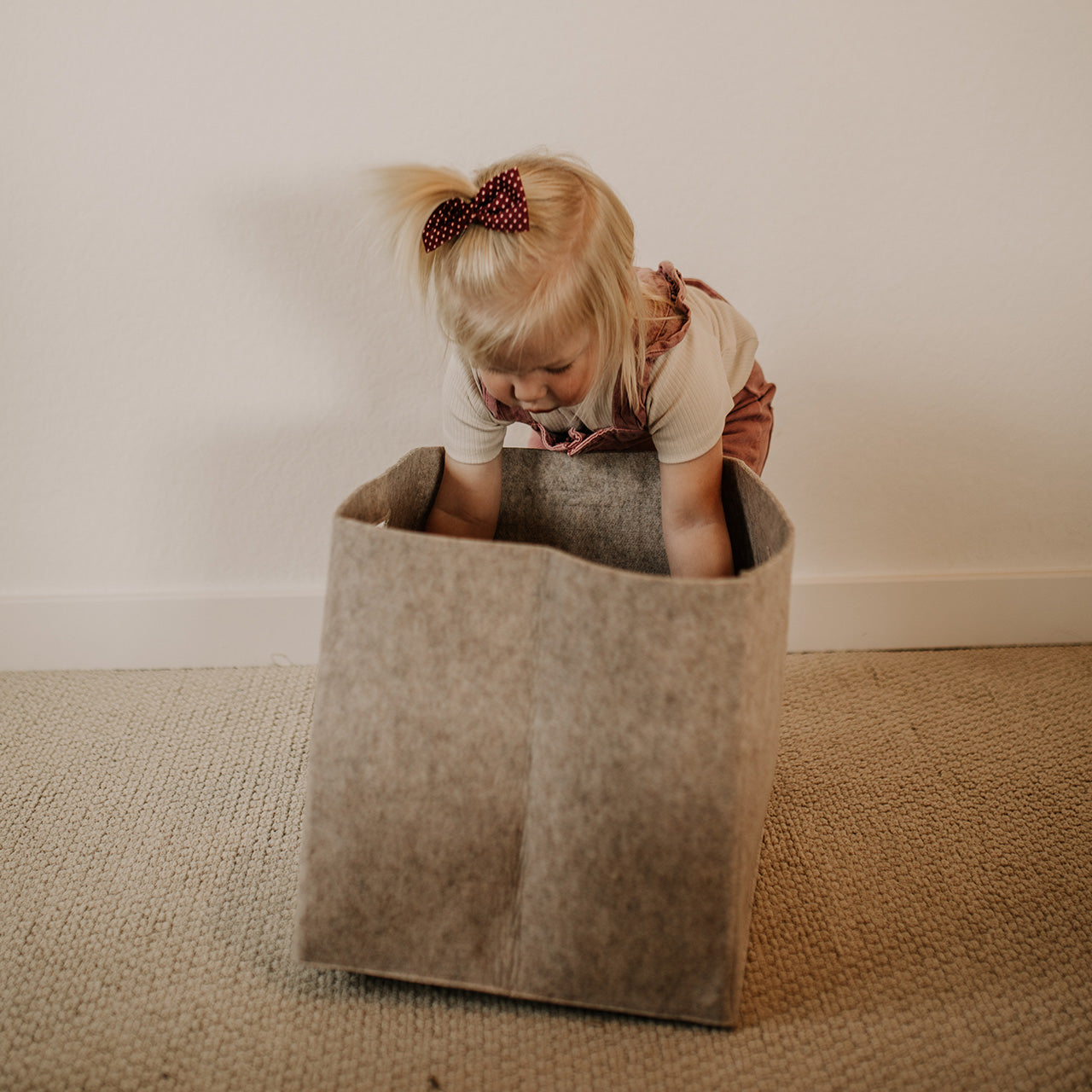 Oatmeal Felt  Storage Cube
