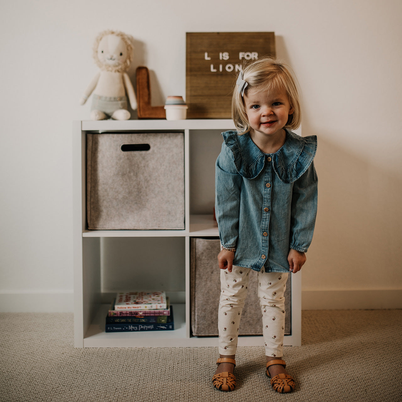 Oatmeal Felt Storage Cube