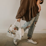 White Felt Diaper Caddy