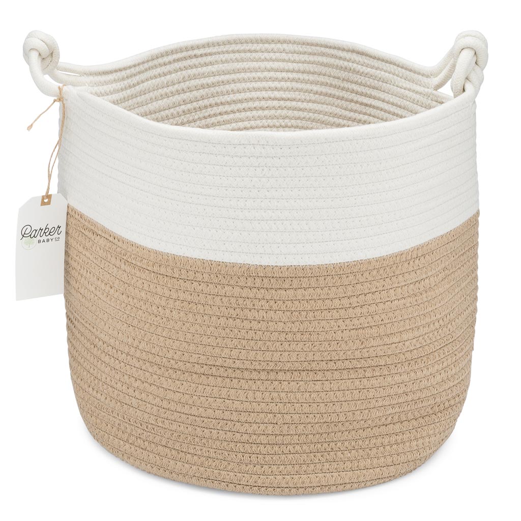 Nursery Storage Basket | Brown Rope Basket | Parker Baby Co.