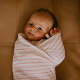 Pink Stripe Swaddle for baby girl.
