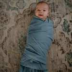 Blue Swaddle on baby boy