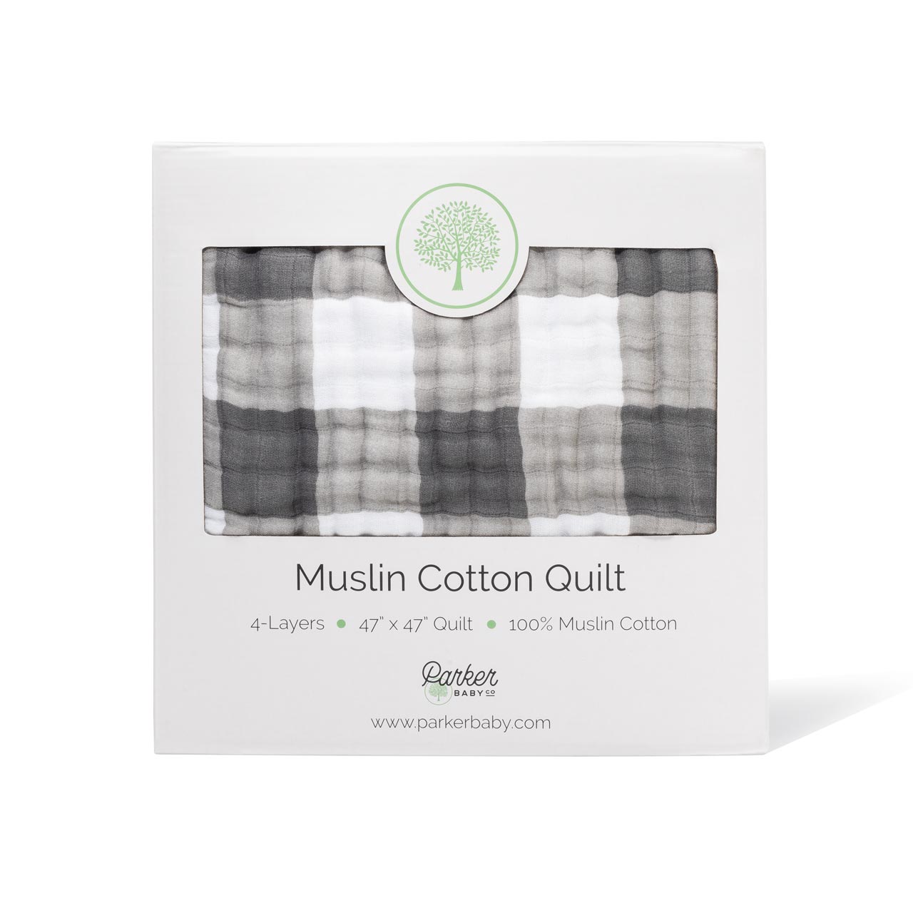 The Infographic for Gray Buffalo Muslin Quilt.