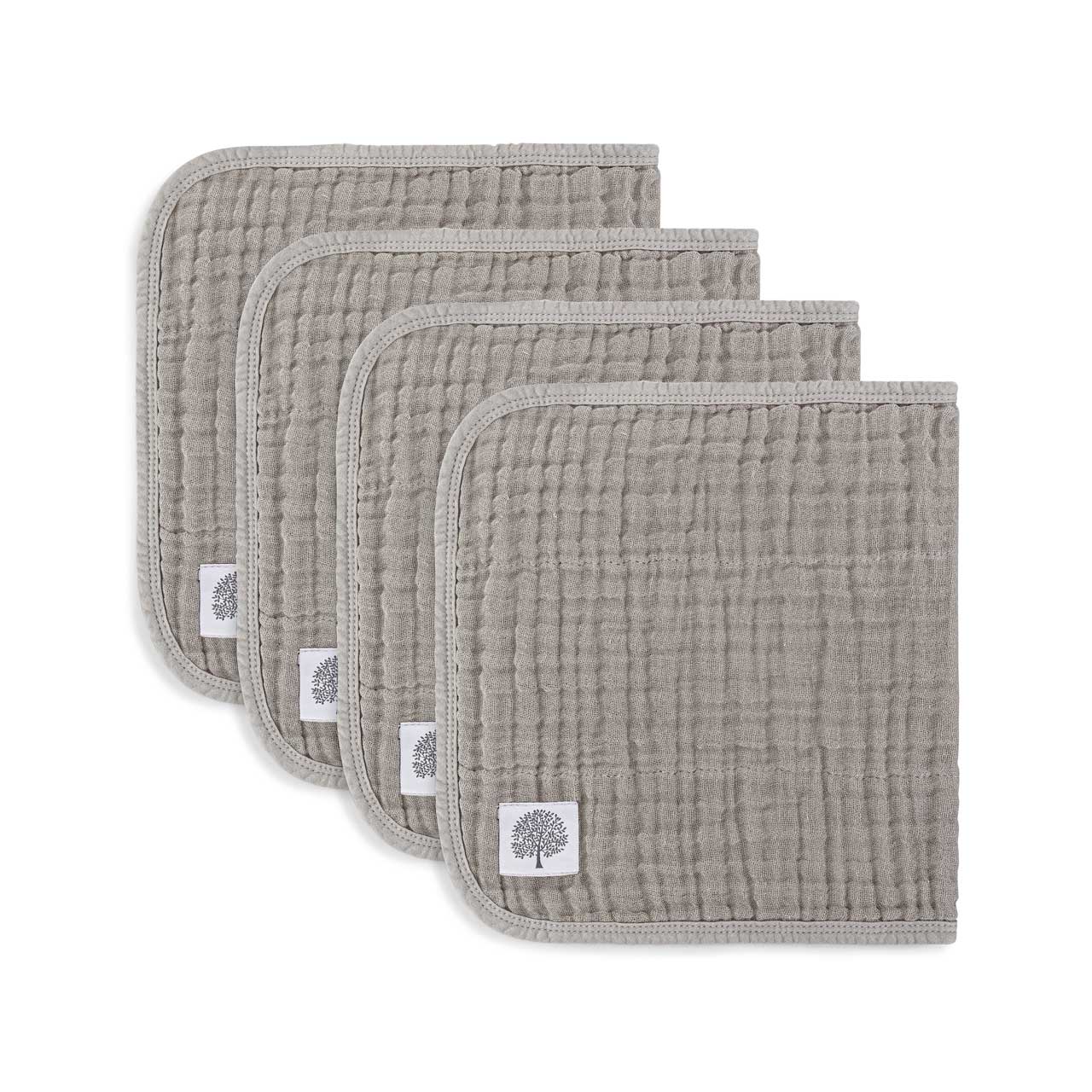 Parker Baby Co. Muslin Cotton Burp Cloths, 4 Pack - Gray