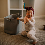 Gray Cube Storage Basket for baby nursery