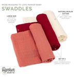 Infographic for Rose Swaddle Set - 3 Pack.