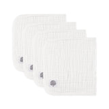 White Set of Muslin Burp Cloths- Pack of 4