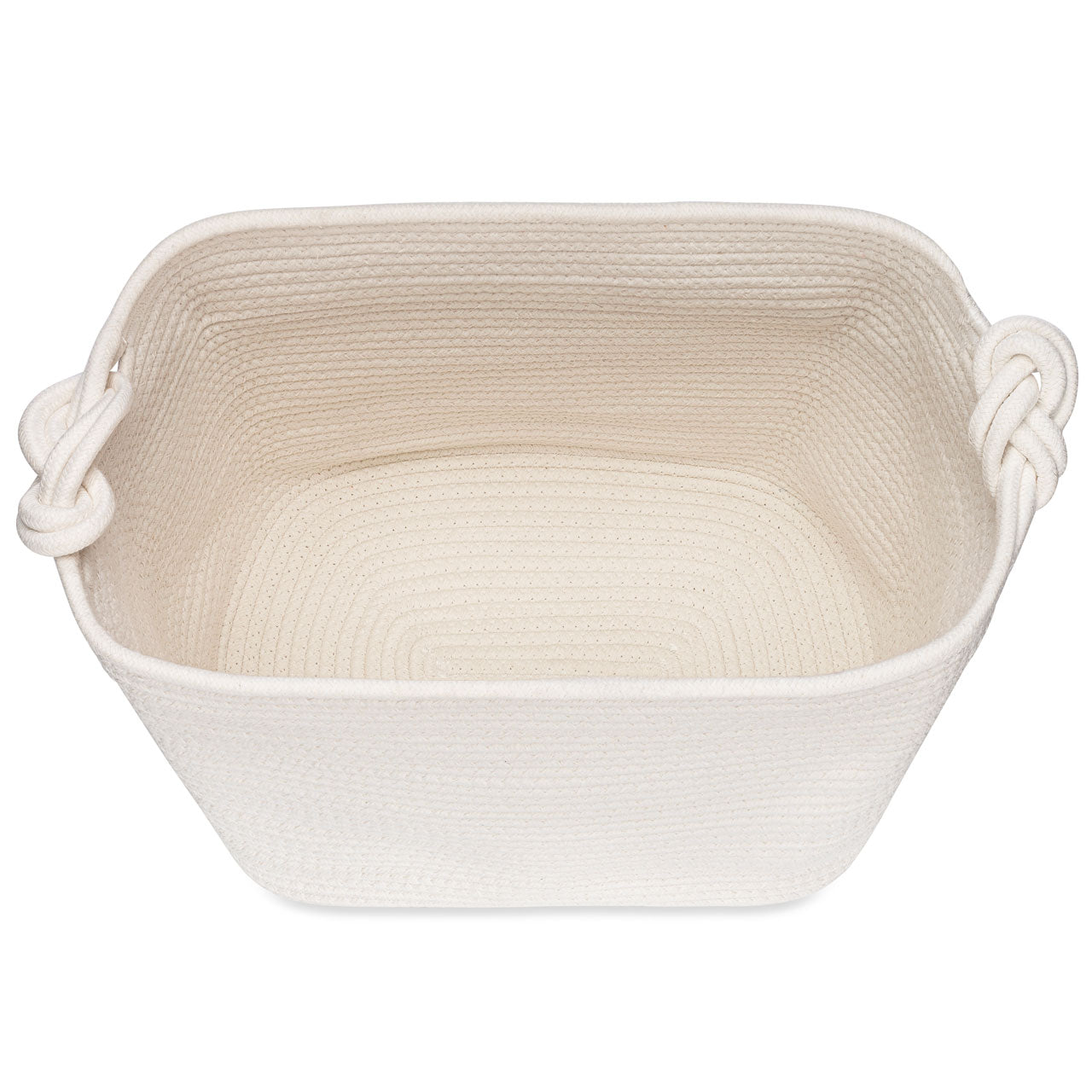 White Cube Storage Basket Top View