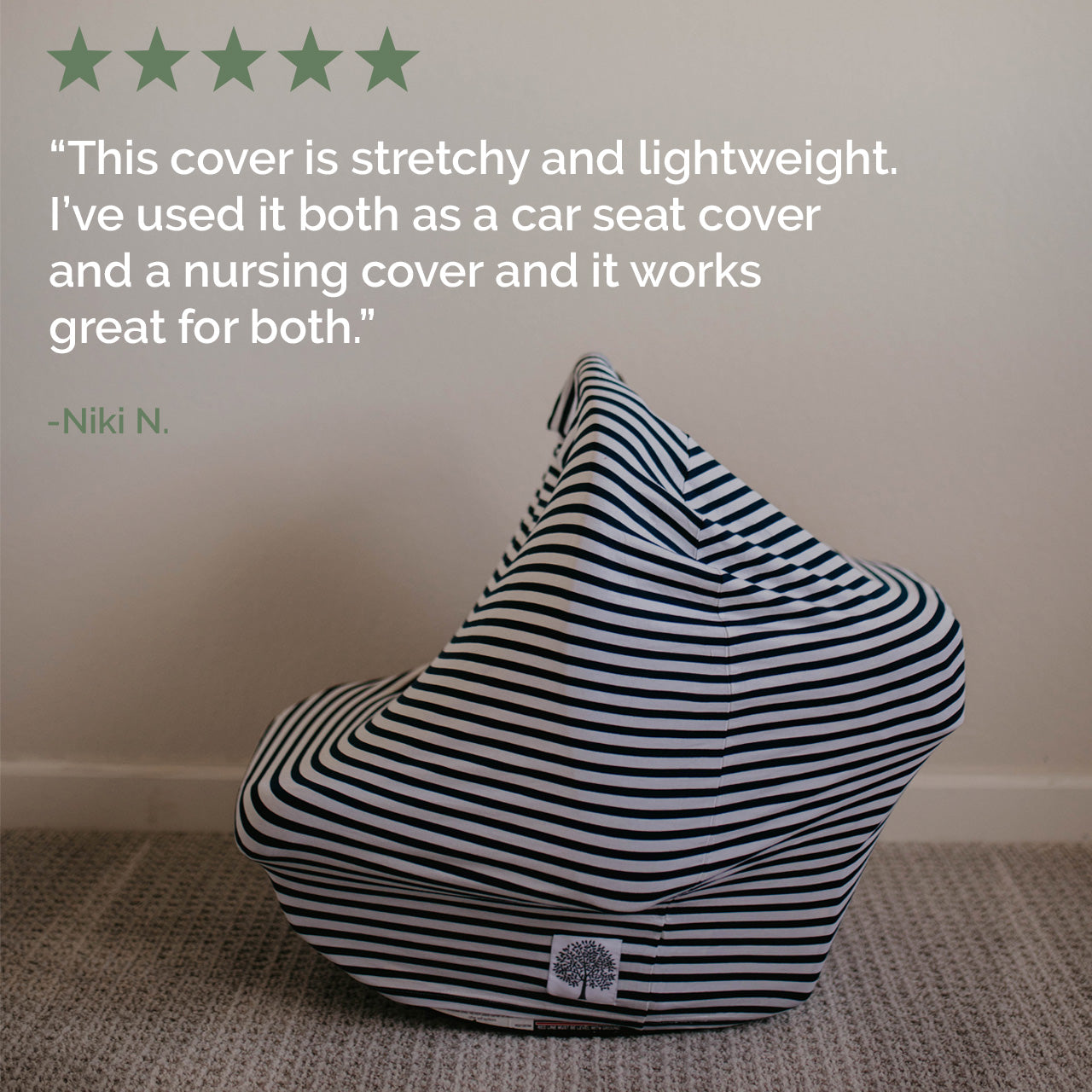 stroller car seat cover Parker Baby Co. Multi-use Cover in White/Navy Stripes