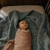 Blue toned baby quilt for nursery