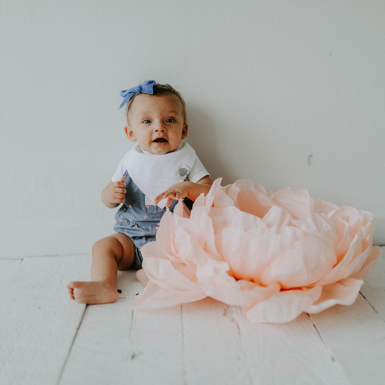 White Bandana Bib for baby