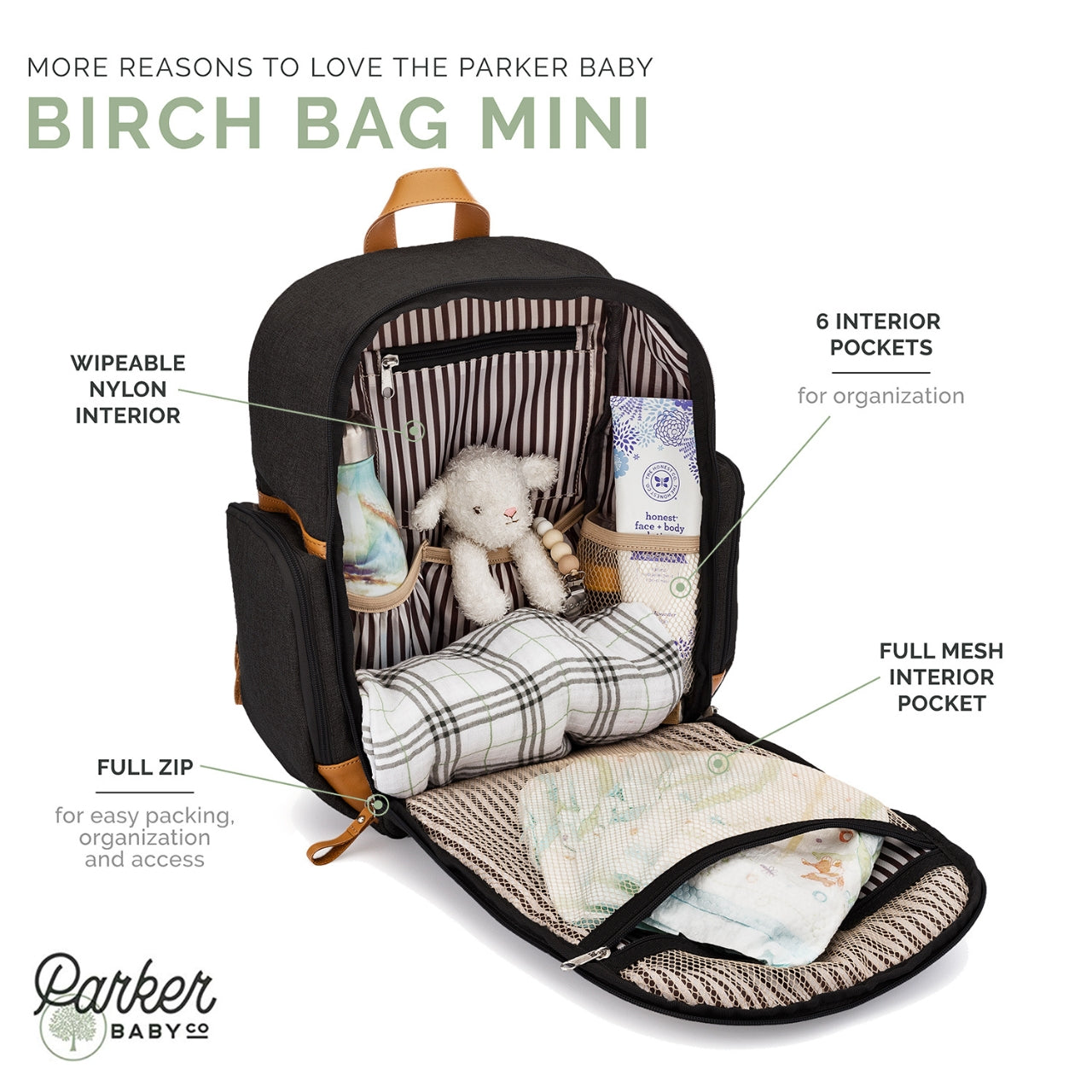Infographic for Black Birch Bag Mini