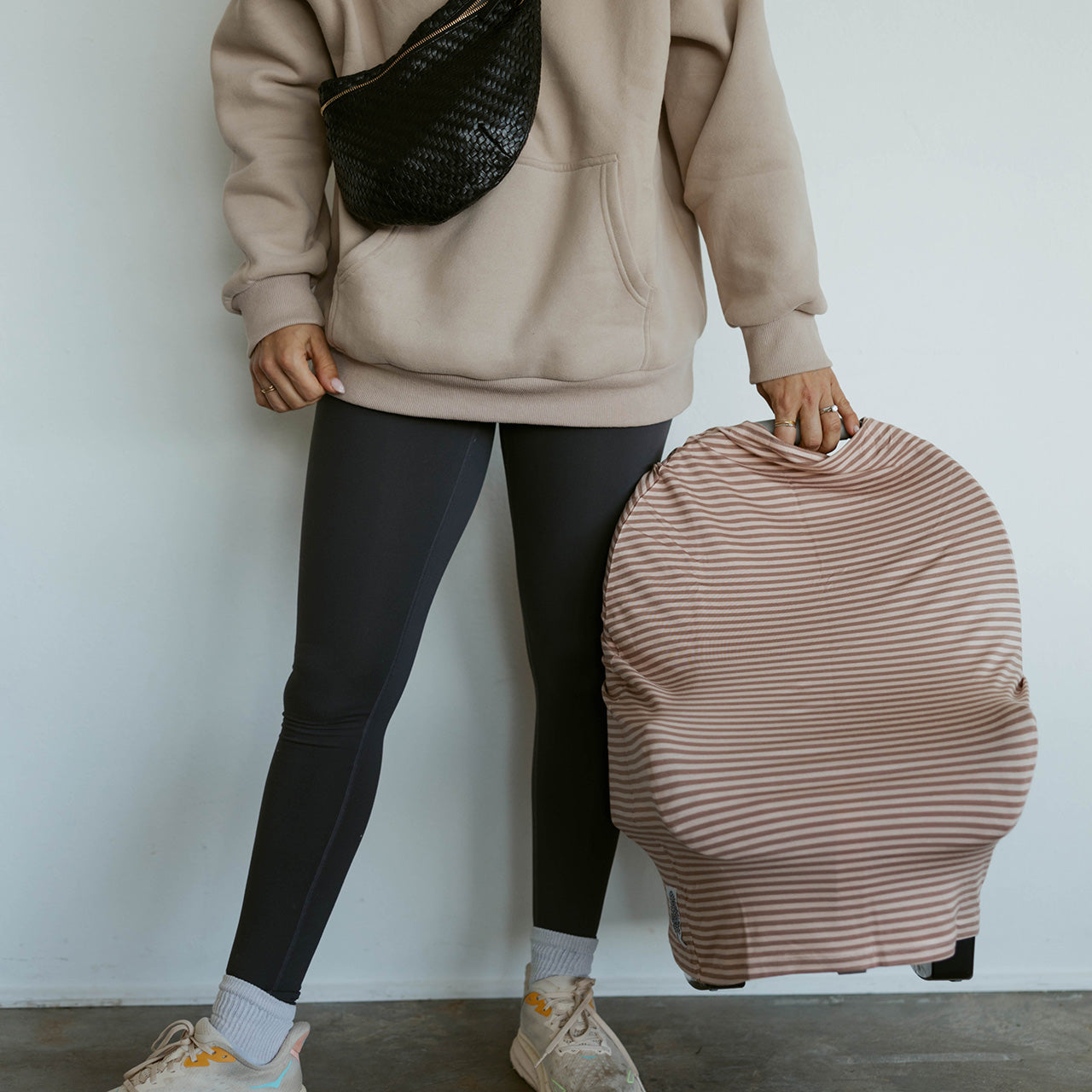 Multi Use Baby Cover | Nursing & Car Seat Cover | Rosewood Stripe