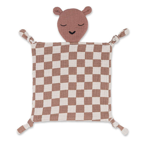 100% Muslin Lovey - Rosewood Checker