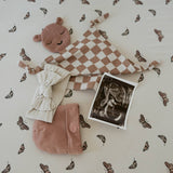 100% Muslin Lovey - Rosewood Checker