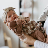 100% Muslin Lovey - Rosewood Checker