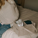 Oatmeal Felt Diaper Caddy for nursery