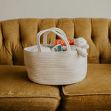 Rope Diaper Caddy with toys
