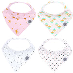 The Blush Bandana Bib Set: set of 4 bibs for baby. 