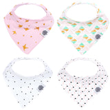 The Blush Bandana Bib Set: set of 4 bibs for baby. 
