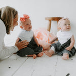 White Bandana Bibs for baby girl. 