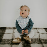 White and Blue Bandana Bib for Baby. 