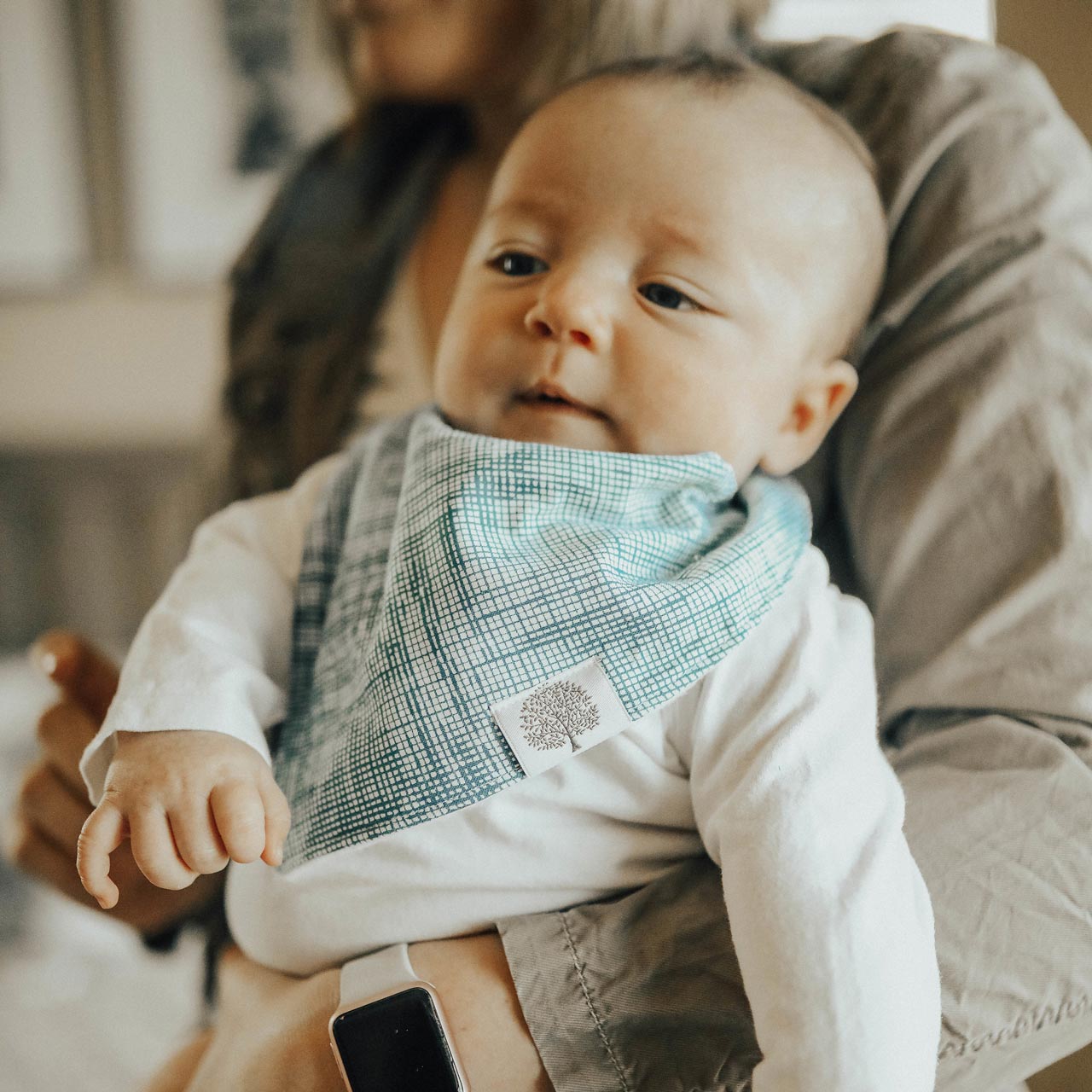 Blue design Bandana Bib for Baby. 