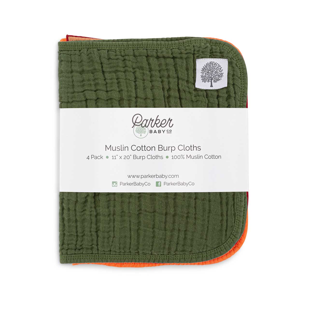 Infographic for Estes Set of Muslin Burp Cloths. 