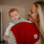 Dark red Burp Cloth for Baby. 