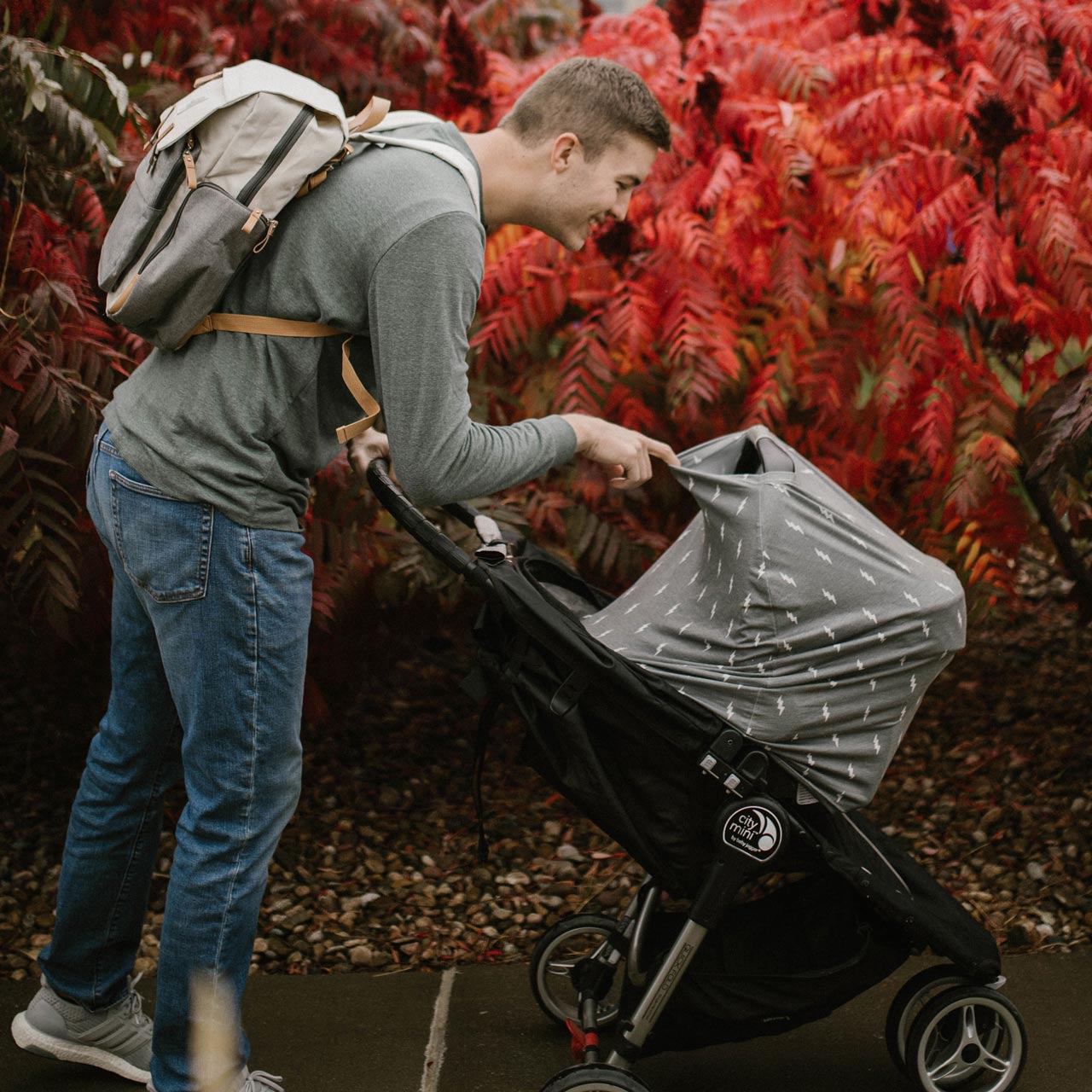 Multi-use cover for baby stroller.