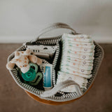 Rope Diaper Caddy - Gray for diaper storage