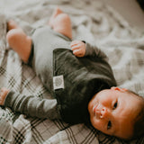 Gray Bandana Bib for Baby.