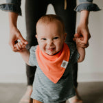 Orange Bandana Bib for Baby. 