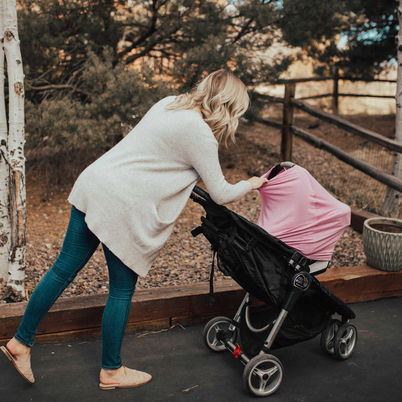 Multi-use cover for baby stroller.