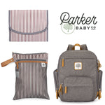 On-the-go Bundle: gray- wet dry bag, birch bag mini, changing pad 