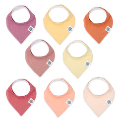 The Vail Bandana Bib Set: set of 8 bibs for baby.