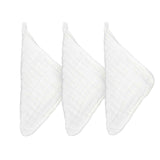 3 White Muslin Washcloths