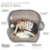 Infographic for inside of Birch Bag Diaper Backpack in Cream.  