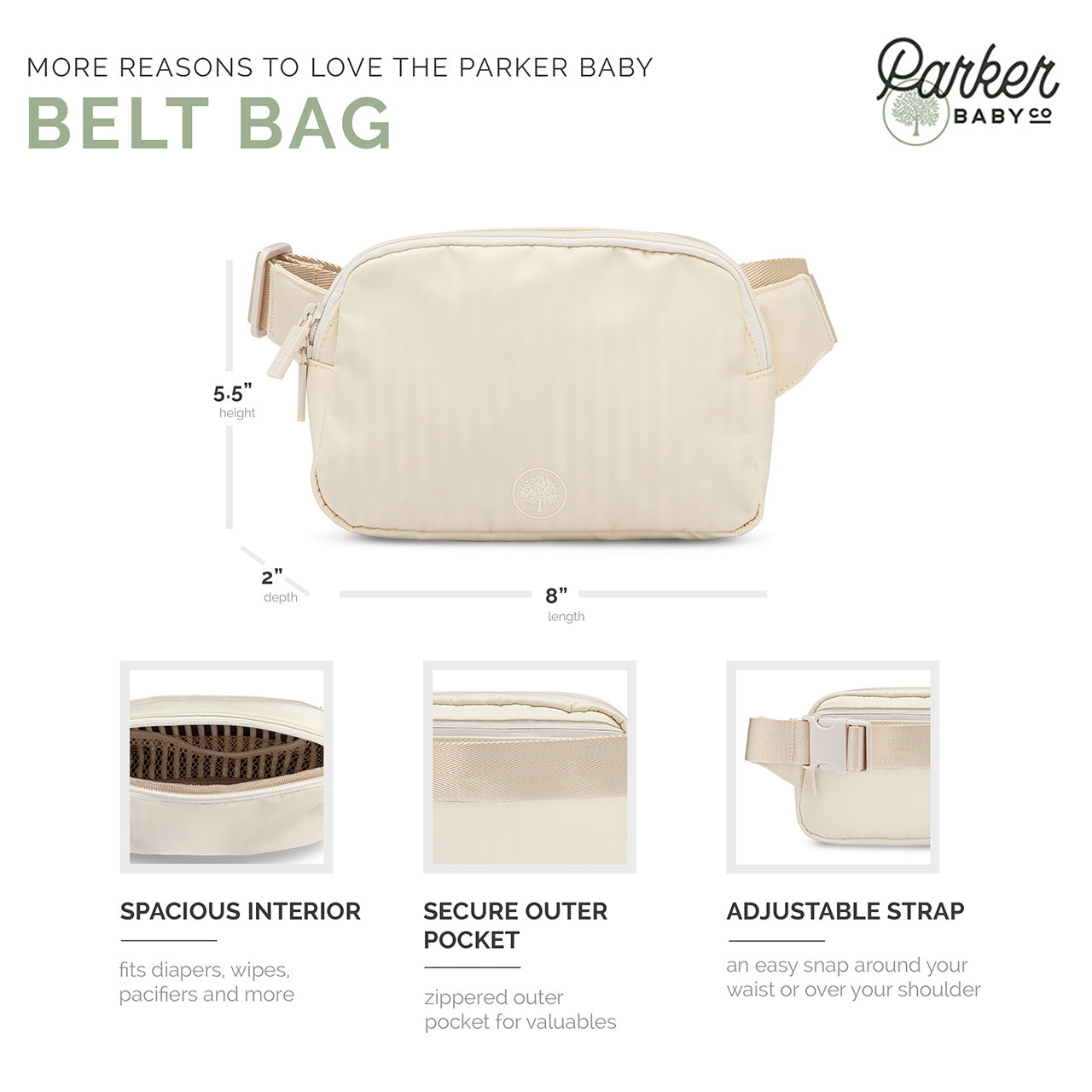 Cream Belt Bag infographic