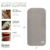 Infographic for muslin burp cloth.