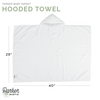 Dimensions for hooded bath towel.