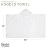 Dimensions for hooded bath towel.