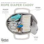 Infographic for Rope Diaper Caddy - Gray